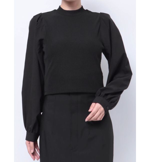 MURUA「テレコドッキングトップス」|Tシャツ・カットソー|ブラック