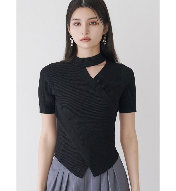 MURUA「カシュクールチャイナニット」|ニット・セーター|ブラック