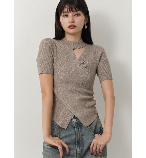 MURUA「カシュクールチャイナニット」|ニット・セーター|ベージュ