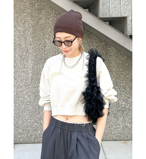 Ungrid「スリーブボリュームショートスウェット」|スウェット・ジャージ|