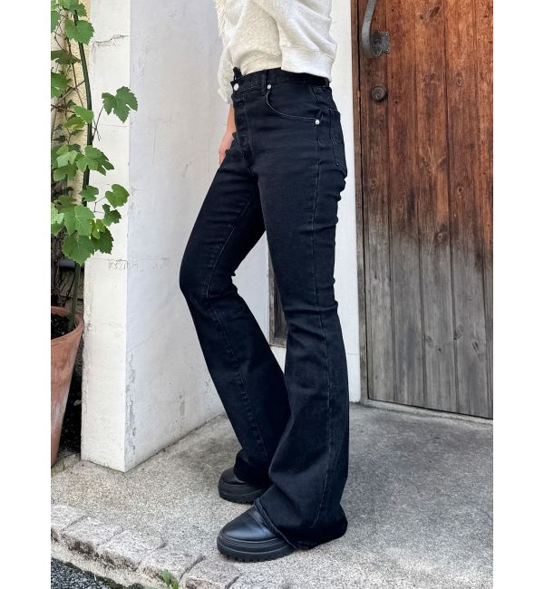 Ungrid「ハイウエストストレッチフィットフレアデニム」|デニム|