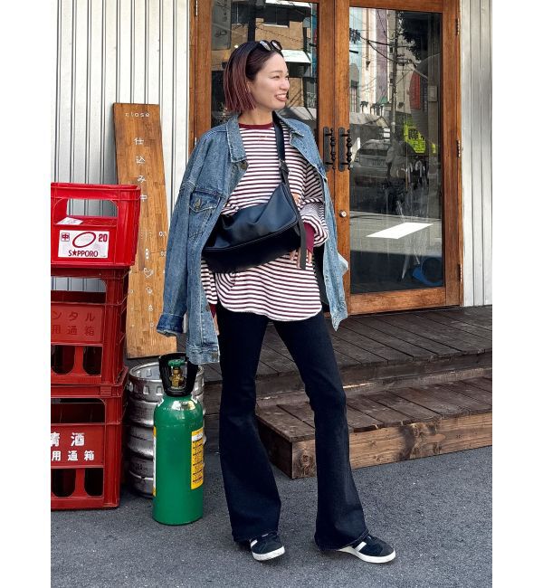 Ungrid「ハイウエストストレッチフィットフレアデニム」|デニム|