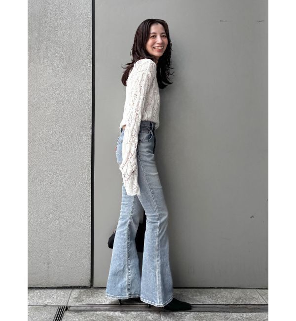 Ungrid「ハイウエストストレッチフィットフレアデニム」|デニム|