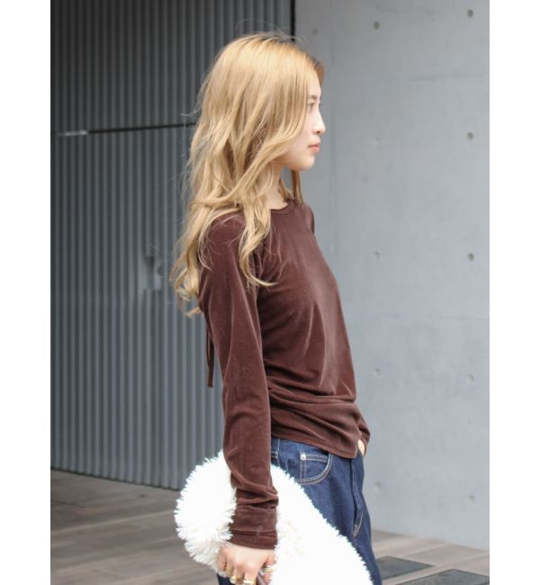 Ungrid「バックオープンドットシアーベロアロングスリーブTee」|Tシャツ・カットソー|