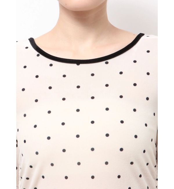 Ungrid「バックオープンドットシアーベロアロングスリーブTee」|Tシャツ・カットソー|