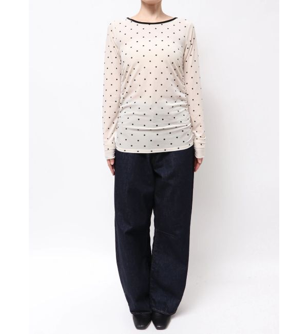 Ungrid「バックオープンドットシアーベロアロングスリーブTee」|Tシャツ・カットソー|