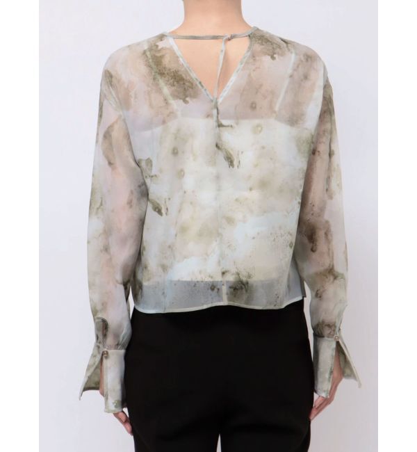 LAGUNAMOON「マーブライズドシアープリントブラウス」|シャツ・ブラウス|