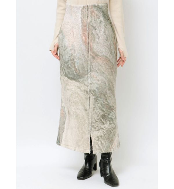 LAGUNAMOON「ループヤーンZIPIラインスカート」|スカート|