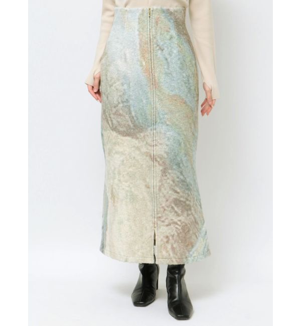 LAGUNAMOON「ループヤーンZIPIラインスカート」|スカート|