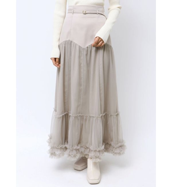 LAGUNAMOON「チュールドッキングフレアスカート」|スカート|