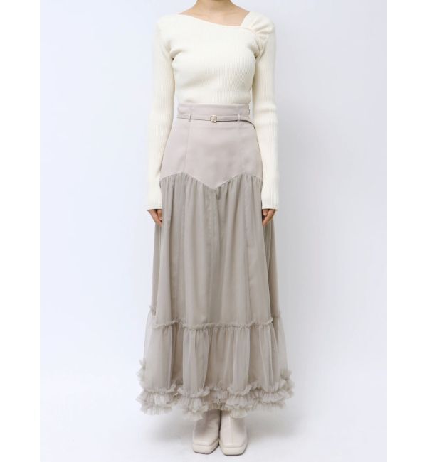 LAGUNAMOON「チュールドッキングフレアスカート」|スカート|