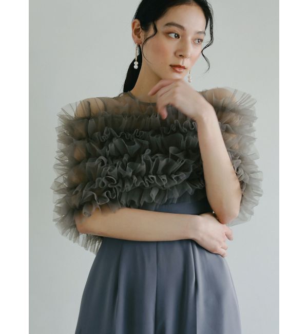 LAGUNAMOON「LADYフェイクパールビジューチェーンピアス」|ピアス|