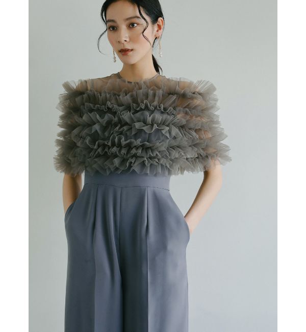 LAGUNAMOON「LADYフェイクパールビジューチェーンピアス」|ピアス|