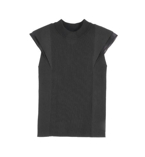 LAGUNAMOON「カバースリーブシアーニットプルオーバー」|ニット・セーター|ブラック