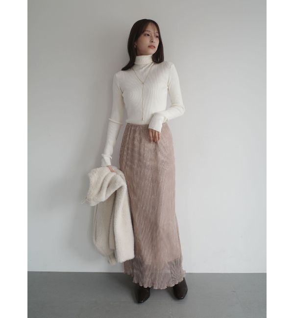 LAGUNAMOON「シアーラメプリーツIラインスカート」|スカート|