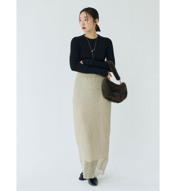 LAGUNAMOON「シアーラメプリーツIラインスカート」|スカート|