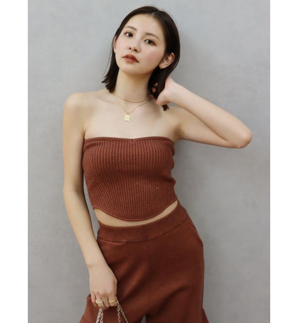 EVRIS「ニットベアトップ【セットアップ着用可能】」|チューブトップ|