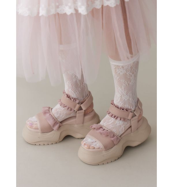 merry jenny「フリルメッシュスニーカーサンダル」|サンダル|