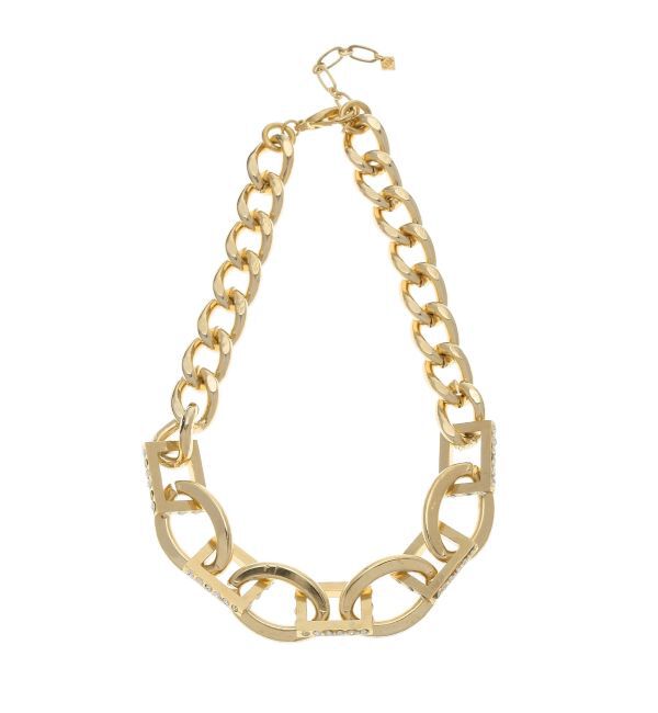 GYDA「JEYSUSスクエアラインストーンネックレス」|ネックレス|