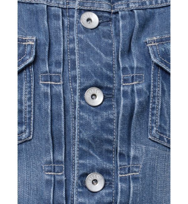 GYDA「リヨセルダメージショートデニムGジャン」|ブルゾン・スタジャン|