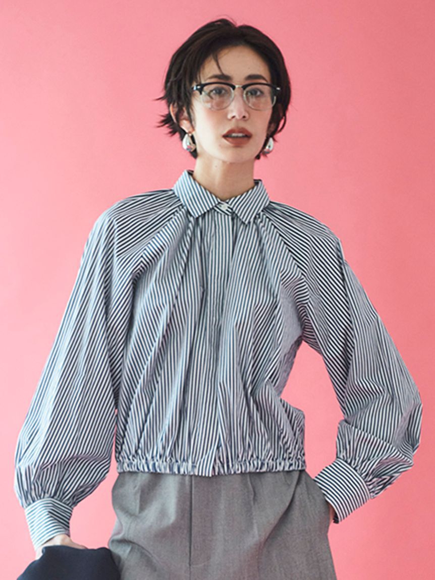 Mila Owen「クロップドギャザーバルーンシャツ」|シャツ・ブラウス|