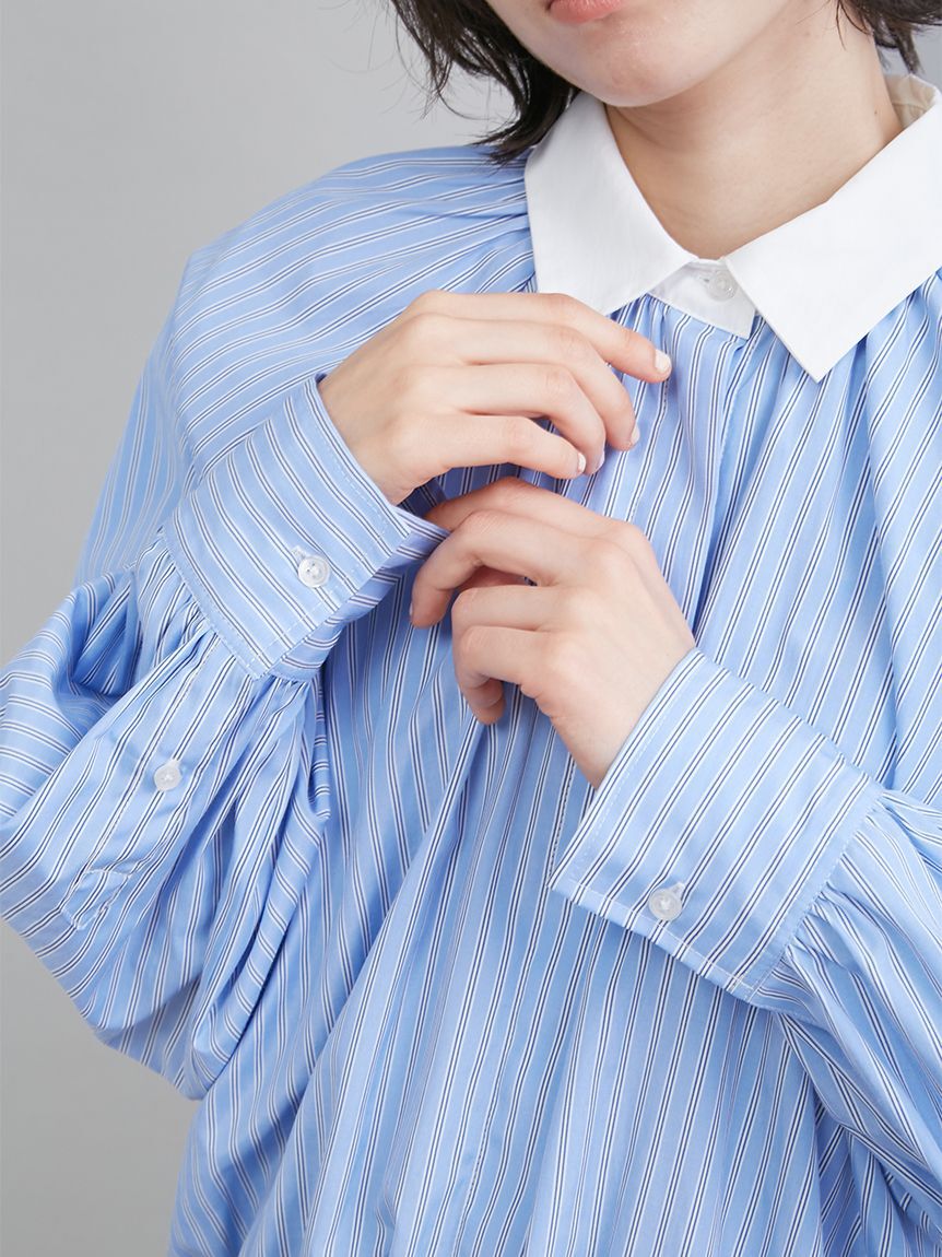 Mila Owen「クロップドギャザーバルーンシャツ」|シャツ・ブラウス|