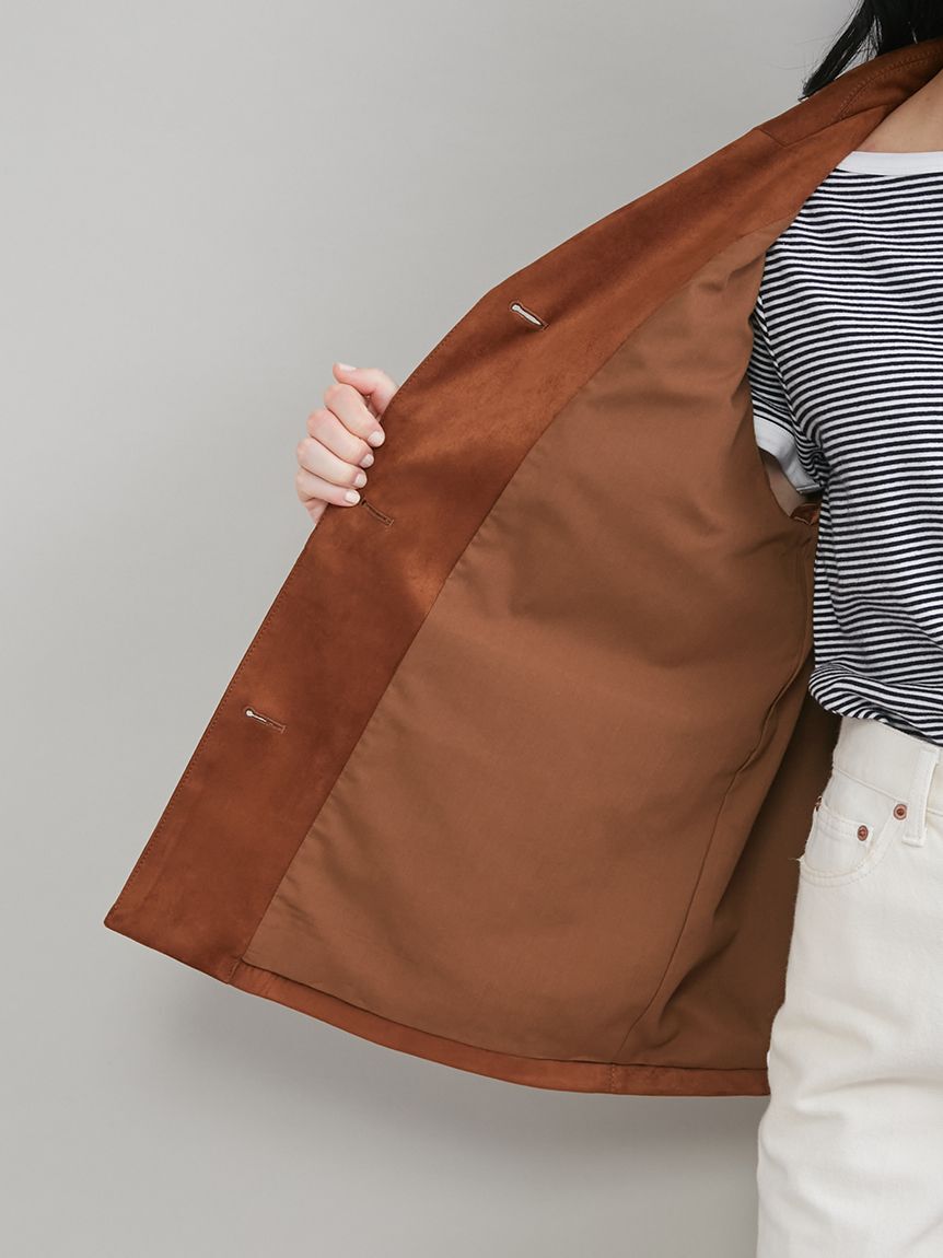 Mila Owen「リサイクルスウェードライクジャケット」|テーラードジャケット|