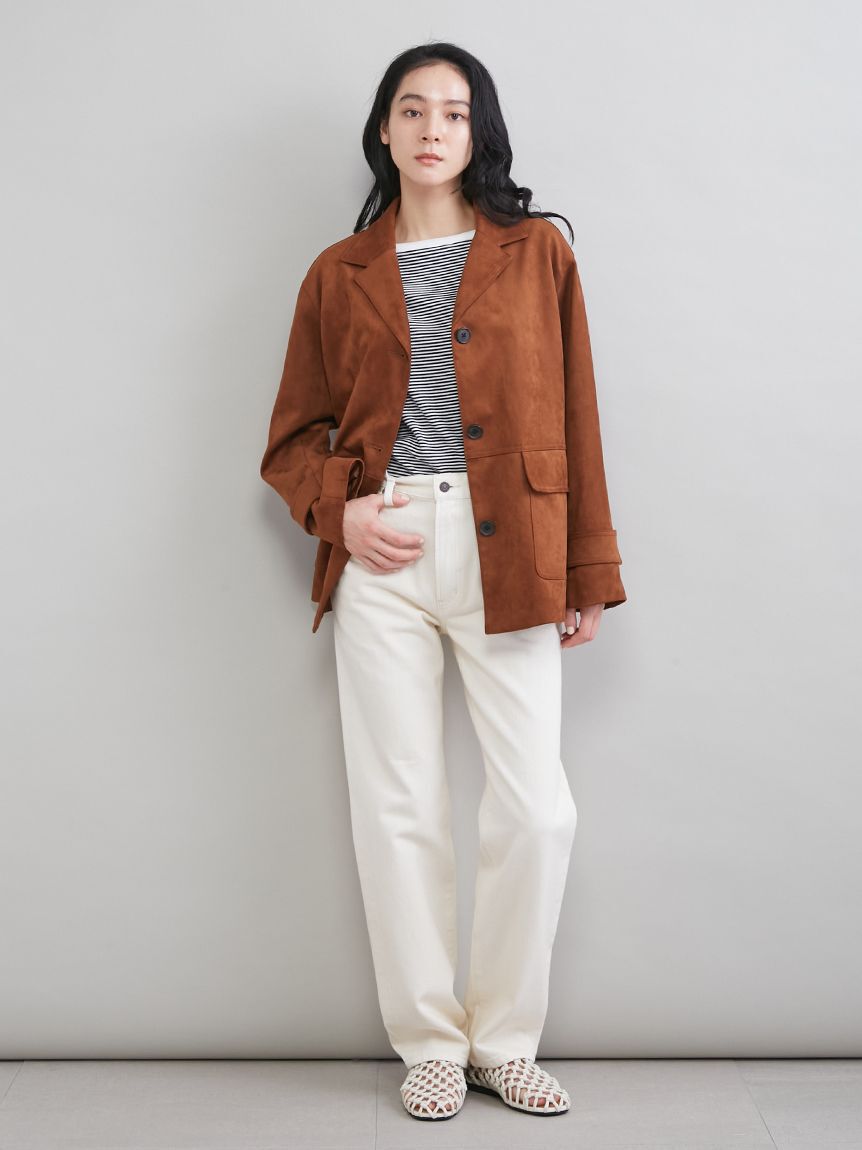 Mila Owen「リサイクルスウェードライクジャケット」|テーラードジャケット|