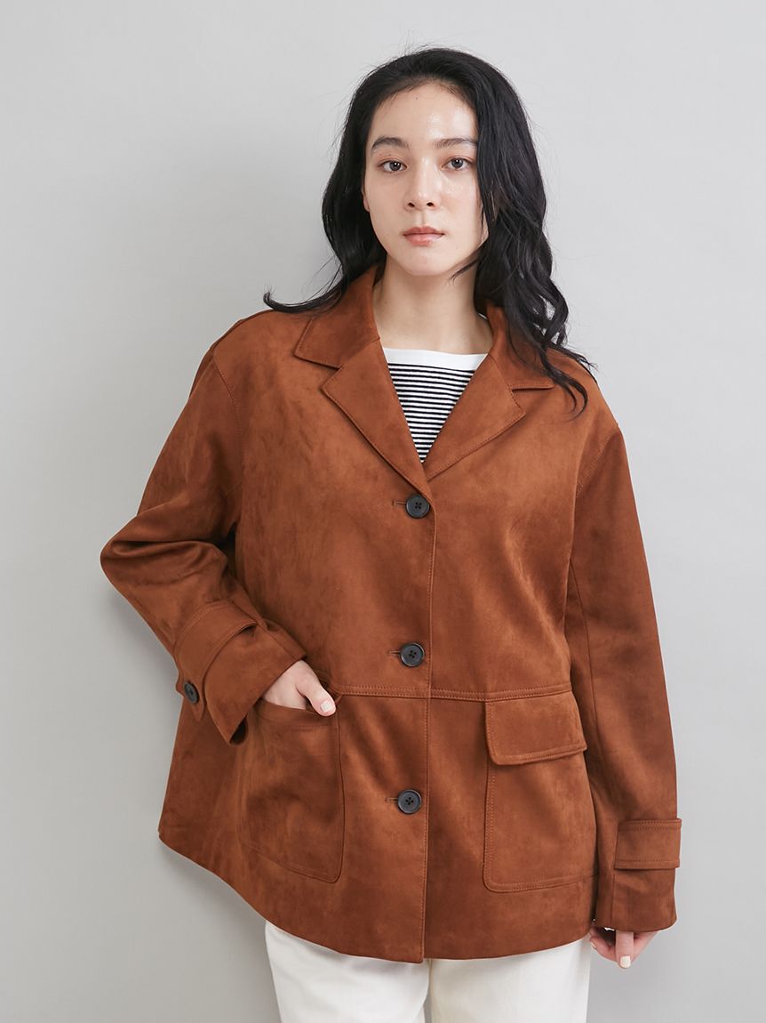 Mila Owen「リサイクルスウェードライクジャケット」|テーラードジャケット|