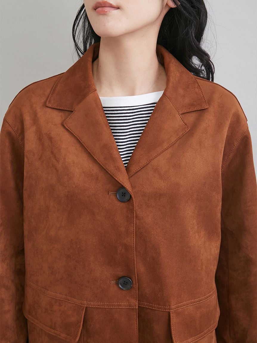 Mila Owen「リサイクルスウェードライクジャケット」|テーラードジャケット|