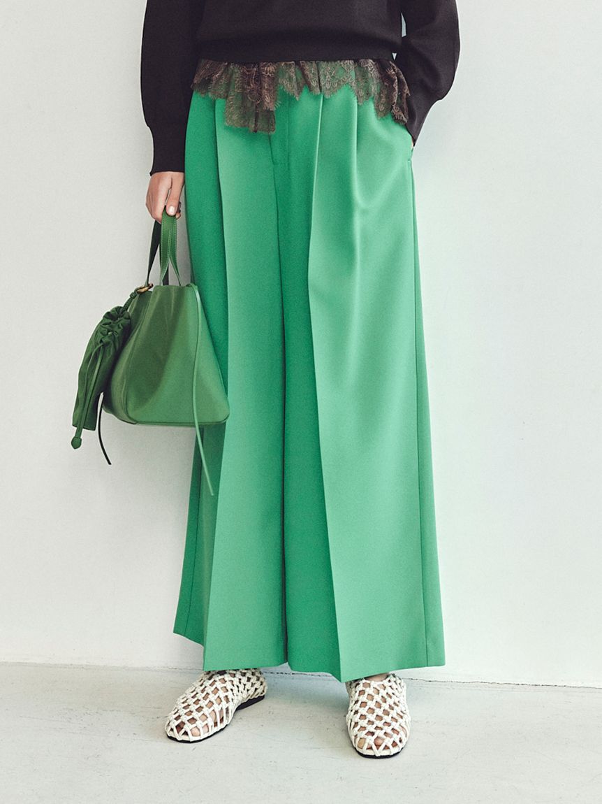 Mila Owen「ドライタッチ２タックワイドパンツ」|チノ|