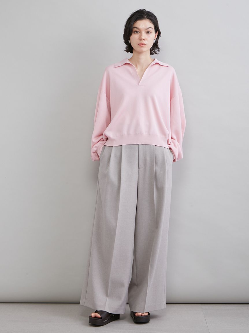 Mila Owen「ドライタッチ２タックワイドパンツ」|チノ|