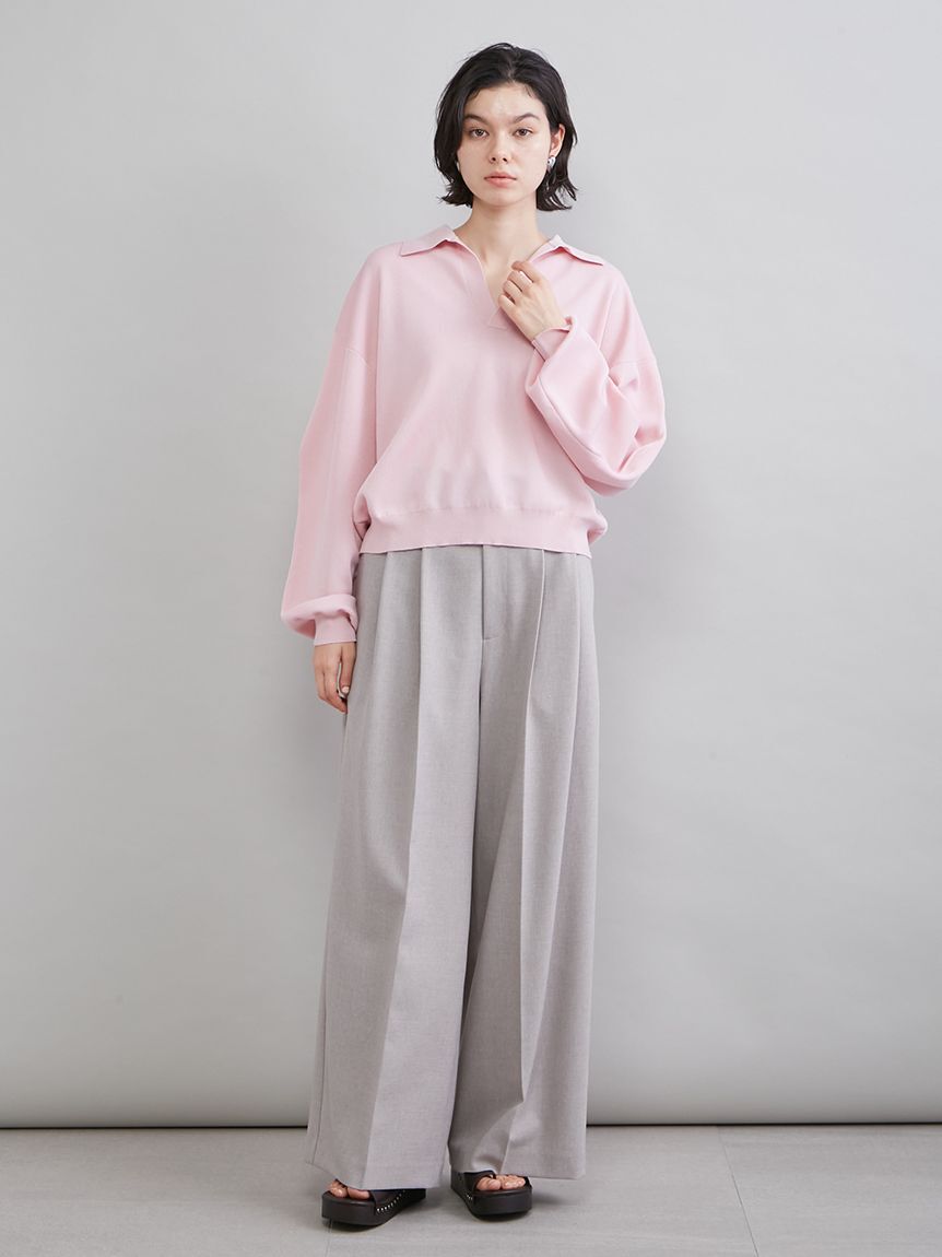 Mila Owen「ドライタッチ２タックワイドパンツ」|チノ|