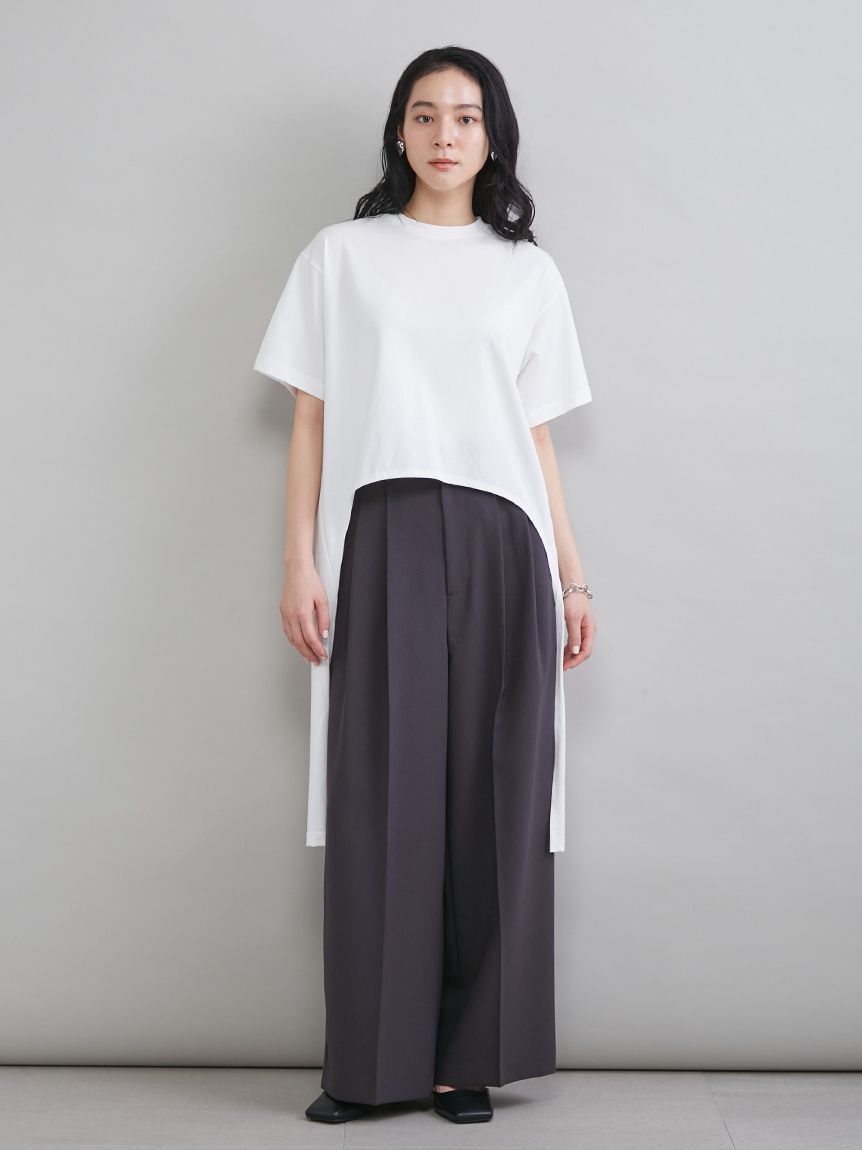 Mila Owen「ドライタッチ２タックワイドパンツ」|チノ|