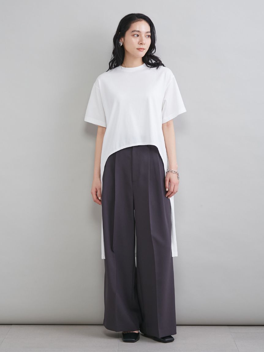 Mila Owen「ドライタッチ２タックワイドパンツ」|チノ|