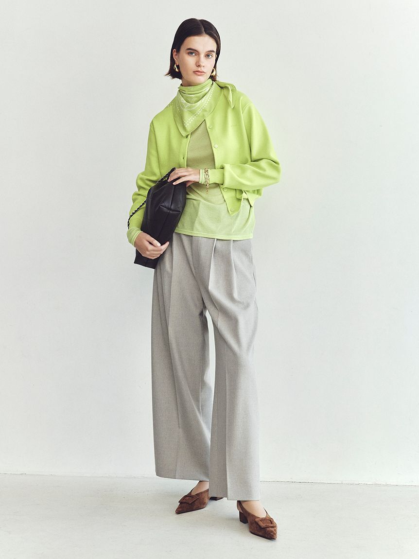 Mila Owen「ドライタッチ２タックワイドパンツ」|チノ|