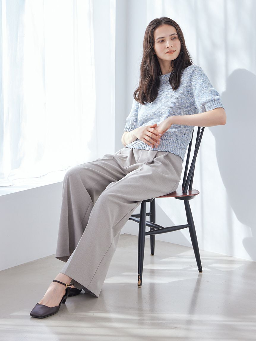 Mila Owen「ドライタッチ２タックワイドパンツ」|チノ|