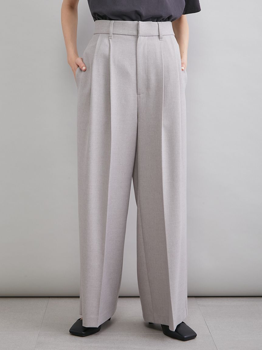 Mila Owen「ドライタッチ２タックワイドパンツ」|チノ|