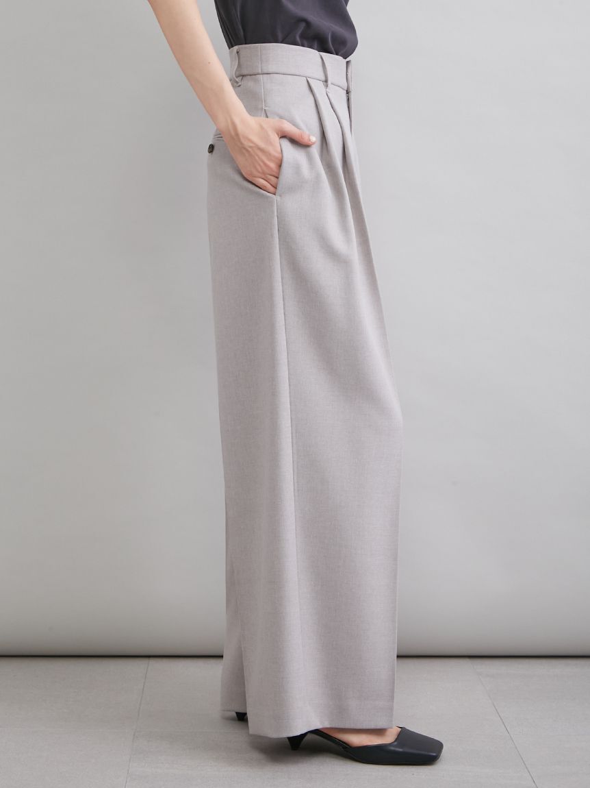 Mila Owen「ドライタッチ２タックワイドパンツ」|チノ|