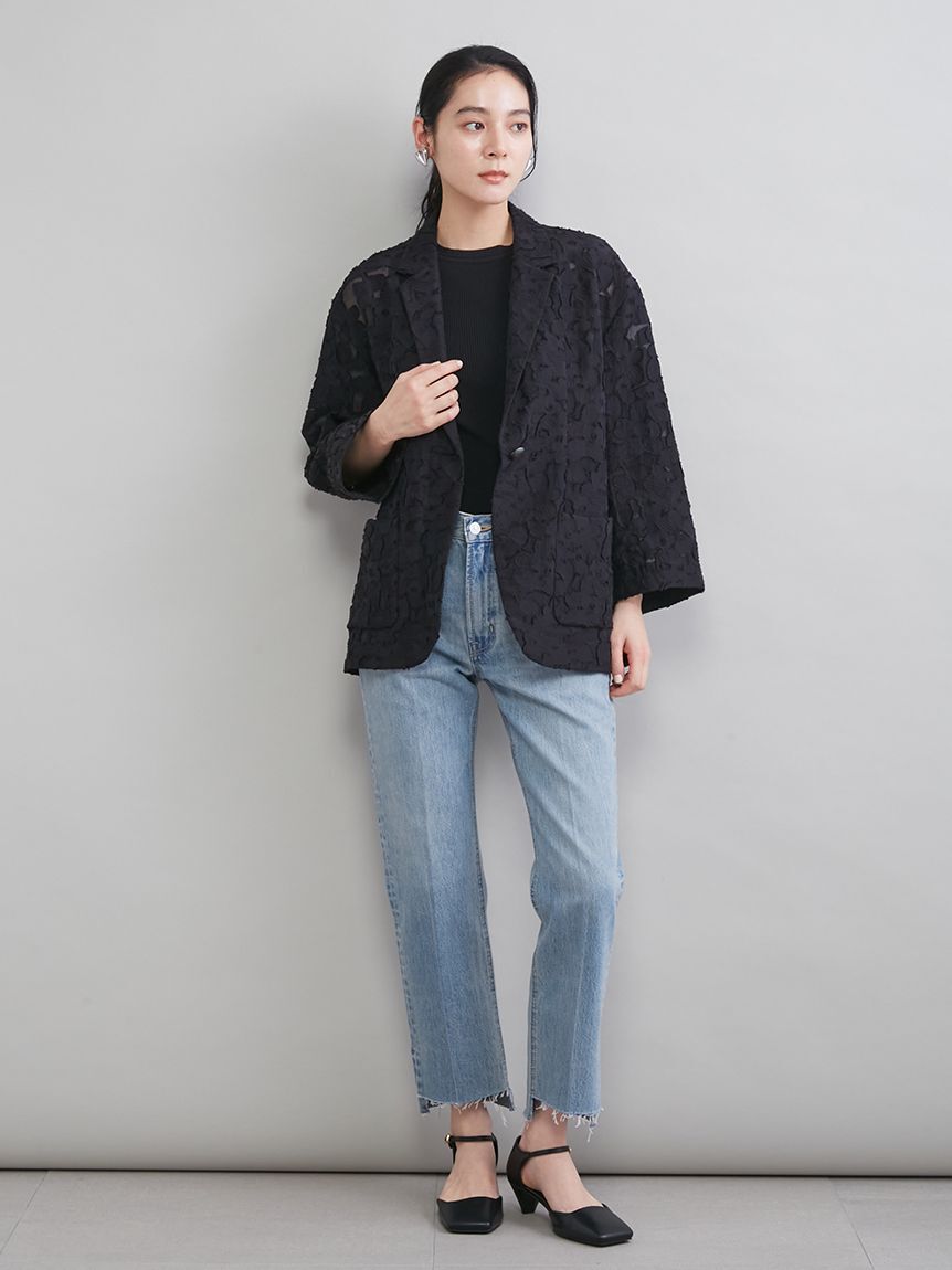 Mila Owen「【MILA PANTS】裾段差テーパードデニムパンツ」|デニム|