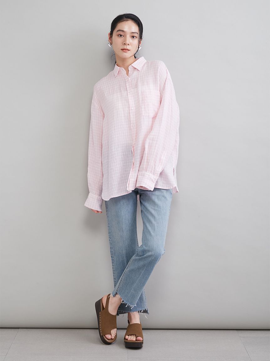 Mila Owen「【MILA PANTS】裾段差テーパードデニムパンツ」|デニム|