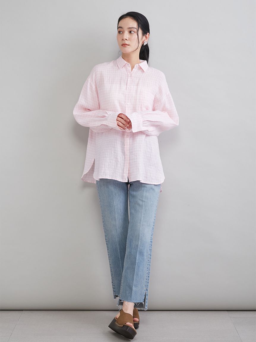 Mila Owen「【MILA PANTS】裾段差テーパードデニムパンツ」|デニム|