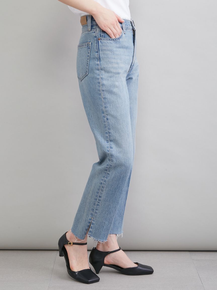 Mila Owen「【MILA PANTS】裾段差テーパードデニムパンツ」|デニム|