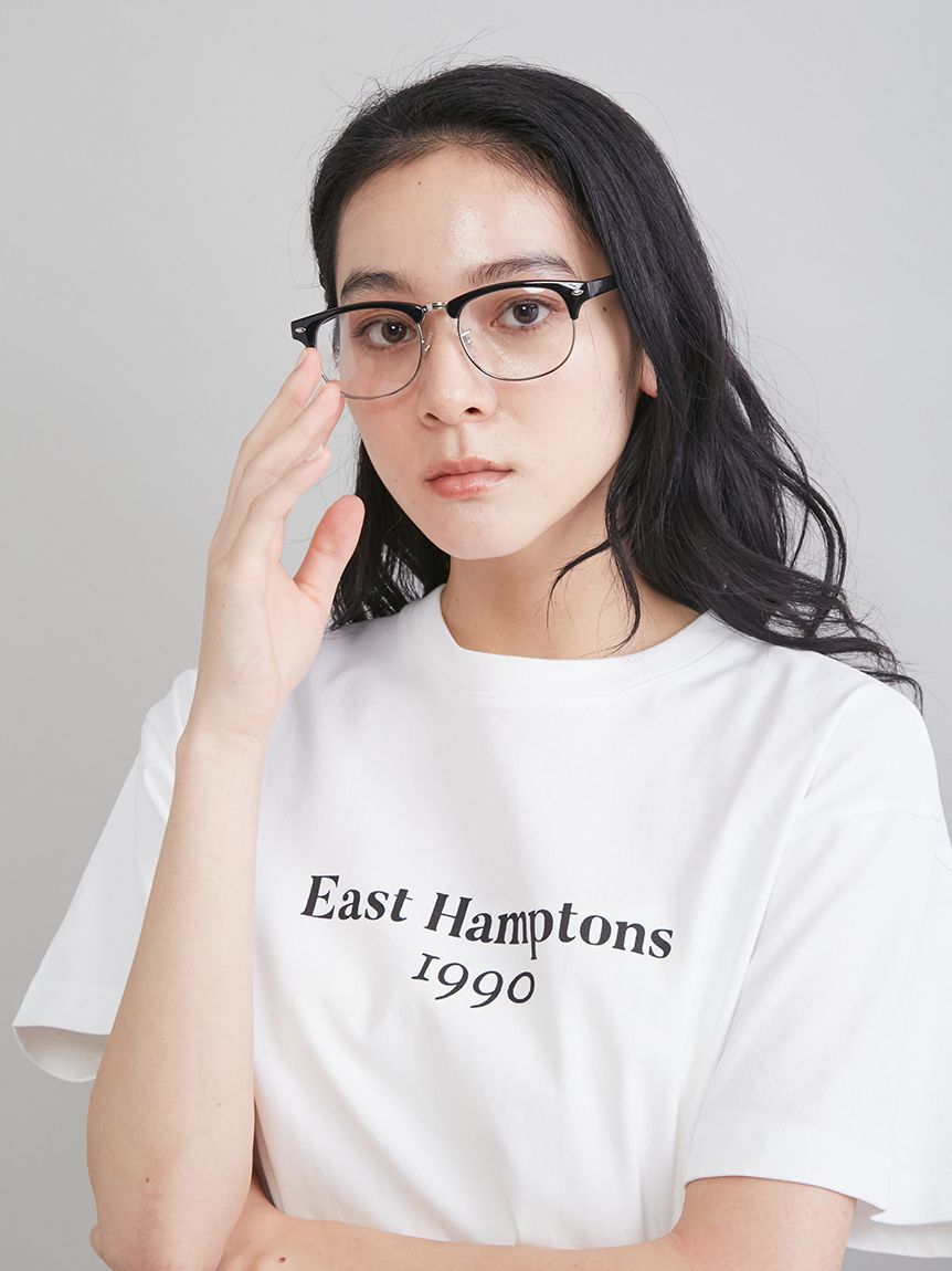 Mila Owen「ハーフリムフレームダテメガネ」|メガネ|BLK