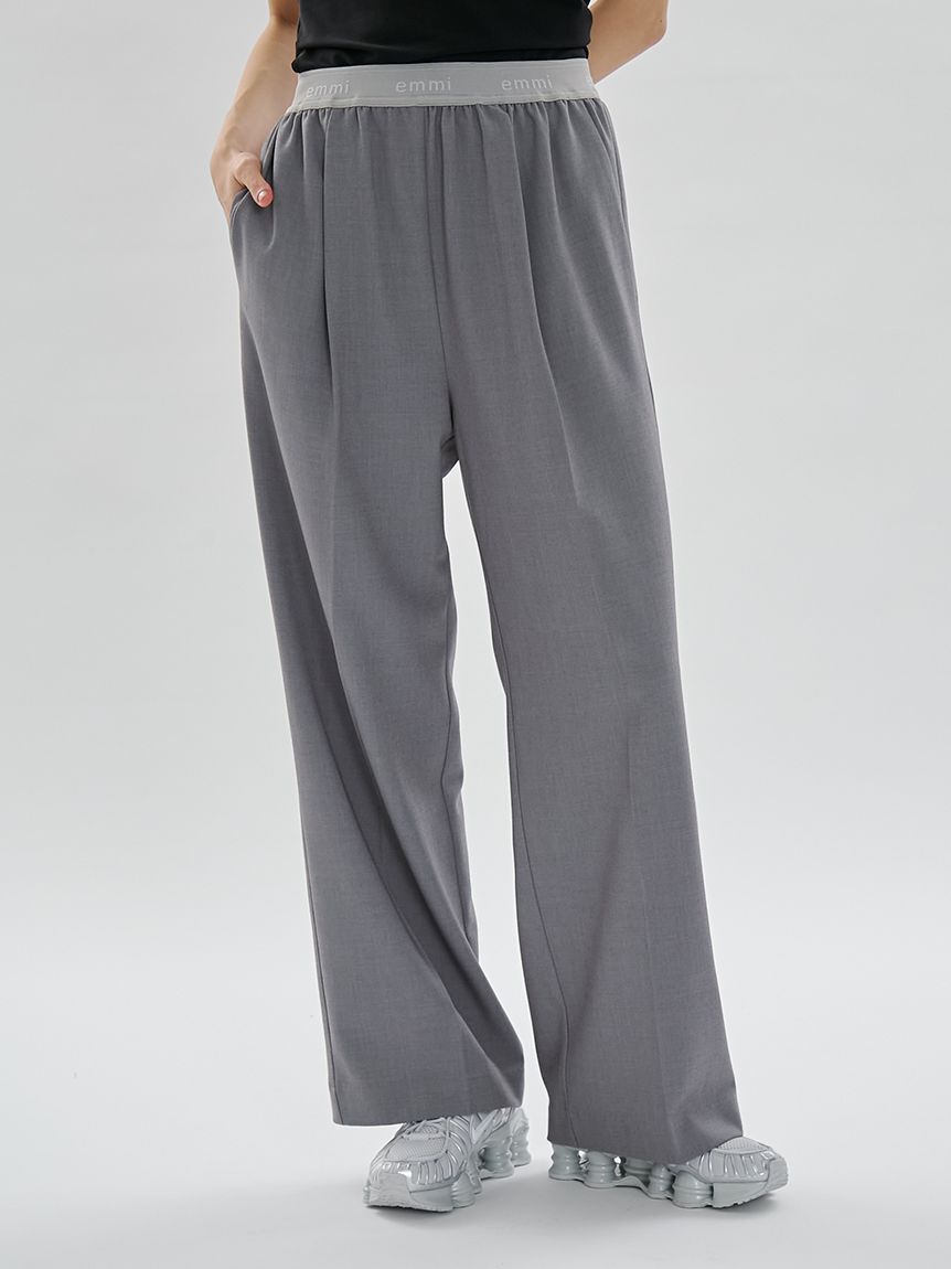 emmi atelier「emmiロゴゴムジャガードイージーパンツ」|チノ|