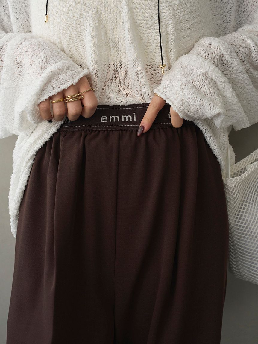 emmi atelier「emmiロゴゴムジャガードイージーパンツ」|チノ|