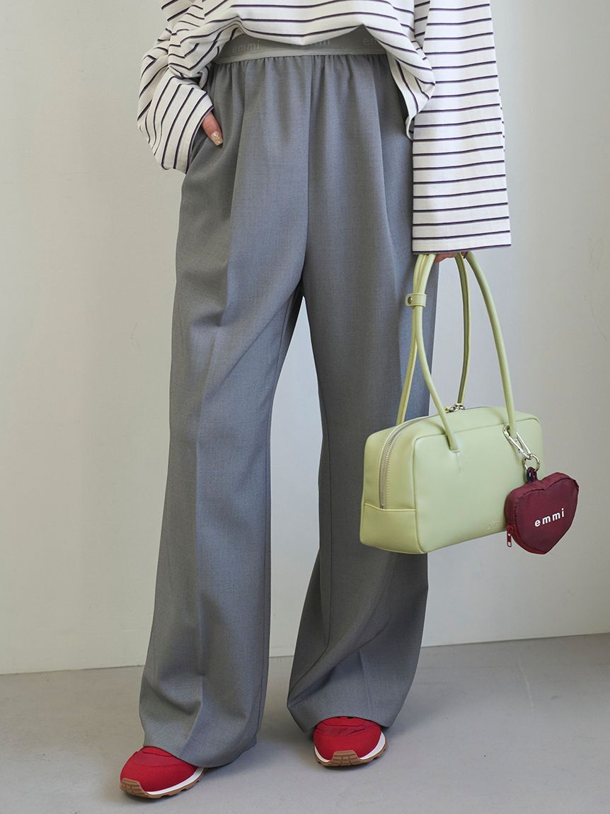 emmi atelier「emmiロゴゴムジャガードイージーパンツ」|チノ|