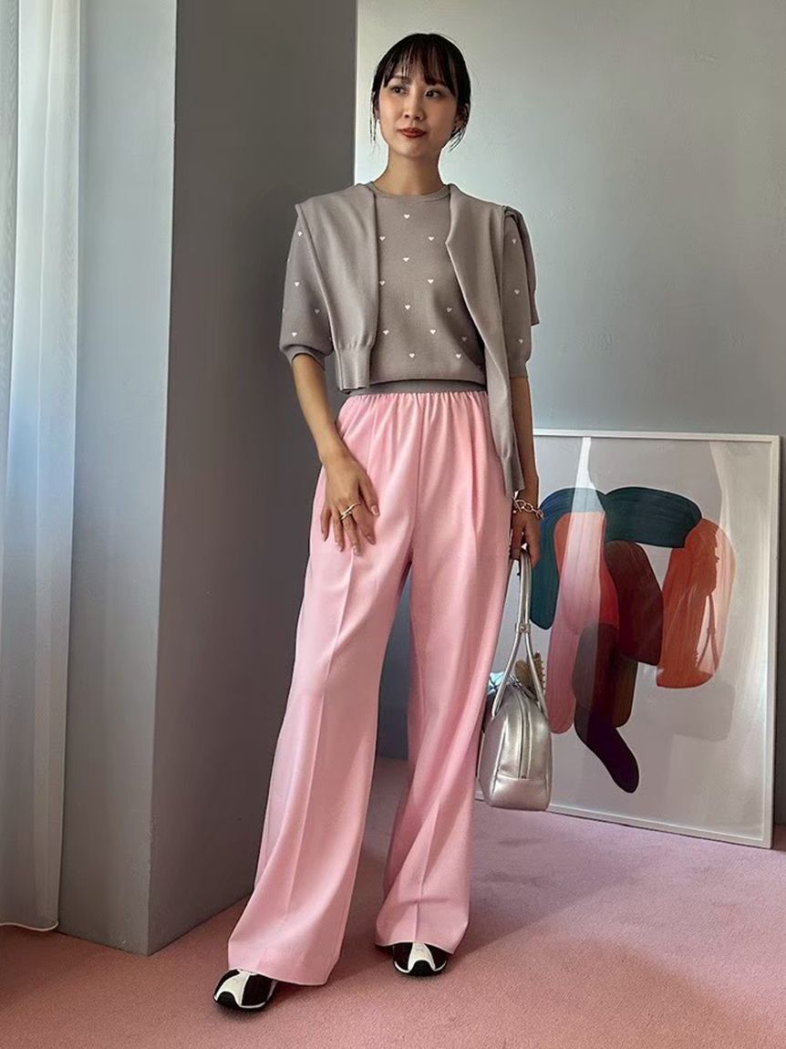 emmi atelier「emmiロゴゴムジャガードイージーパンツ」|チノ|