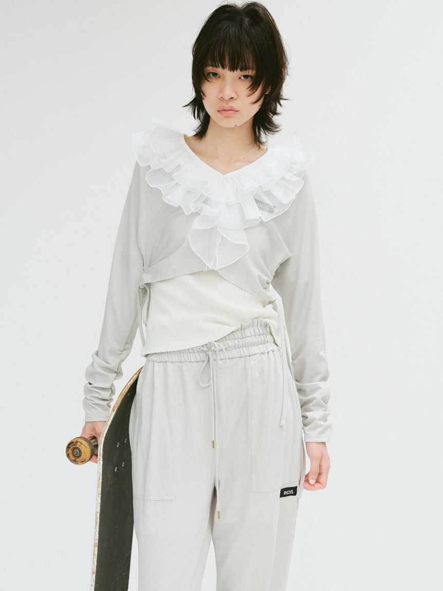SNIDEL「フリルカラーカットプルオーバー」|Tシャツ・カットソー|