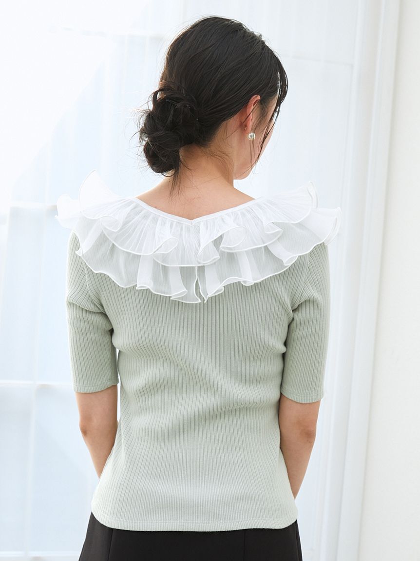 SNIDEL「フリルカラーカットプルオーバー」|Tシャツ・カットソー|